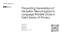 Preventing Generation of Verbatim Memorization in Language Models Gives a False Sense of Privacy