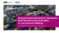 Entropy-Based Sampling for Abstractive Multi-Document Summarization in Low-Resource Settings