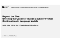 Beyond the Bias: Unveiling the Quality of Implicit Causality Prompt Continuations in Language Models