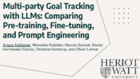 Multi-Party Goal Tracking With LLMs: Comparing Pre-Training, Fine-Tuning, and Prompt Engineering